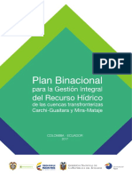 Plan Binacional para GIRH Colombia-Ecuador.2017