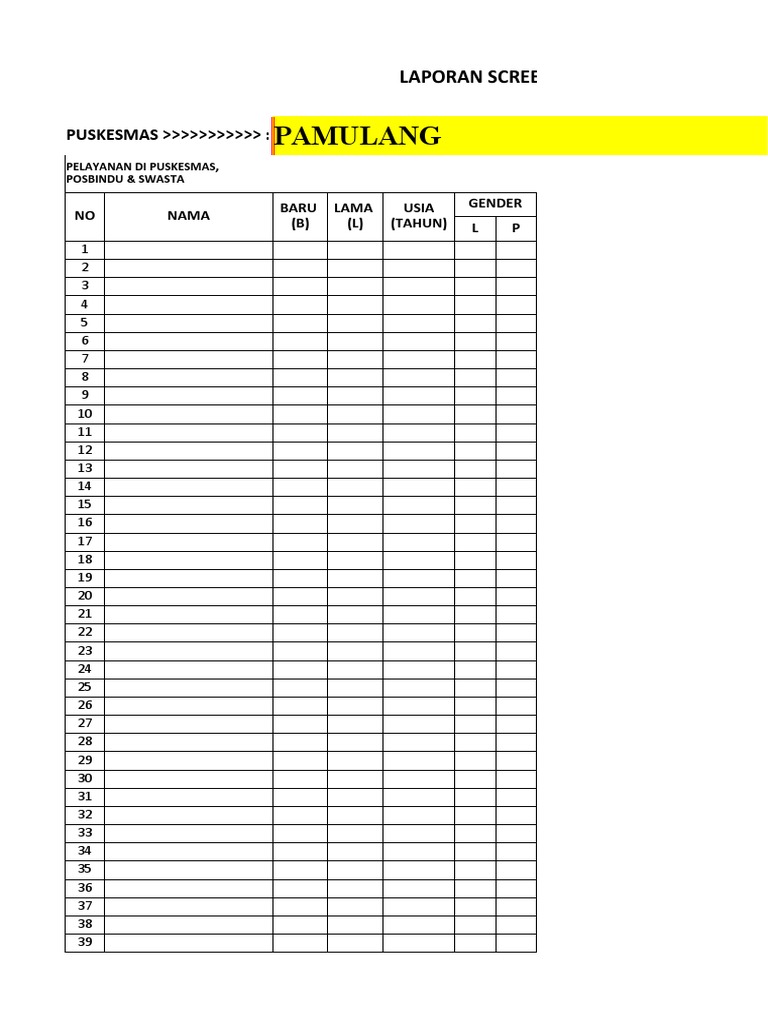 Form SPM Puskesmas Baru 2019 | PDF