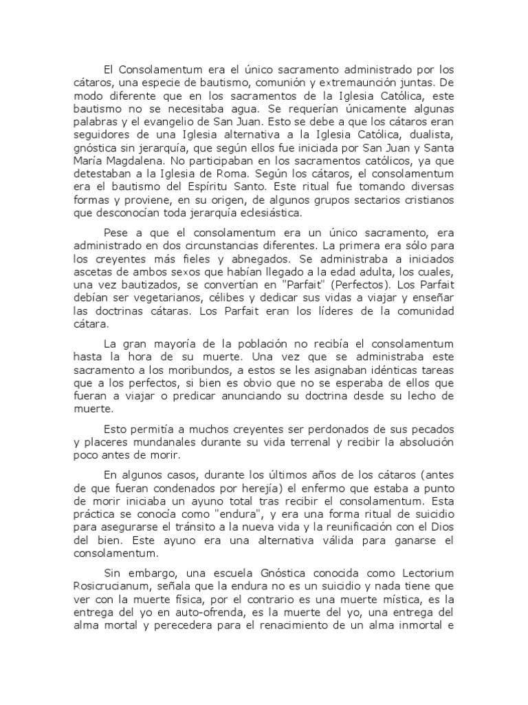 El Consolamentum | Descargar gratis PDF | Creencia religiosa y doctrina ...