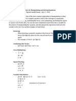 06 Manipulating and Solving Equations I & II