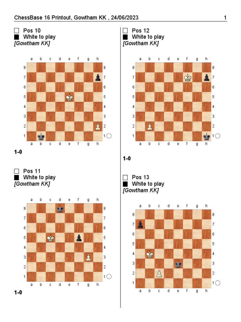 Pawn Endgame 2 Pdf Board Games Chess