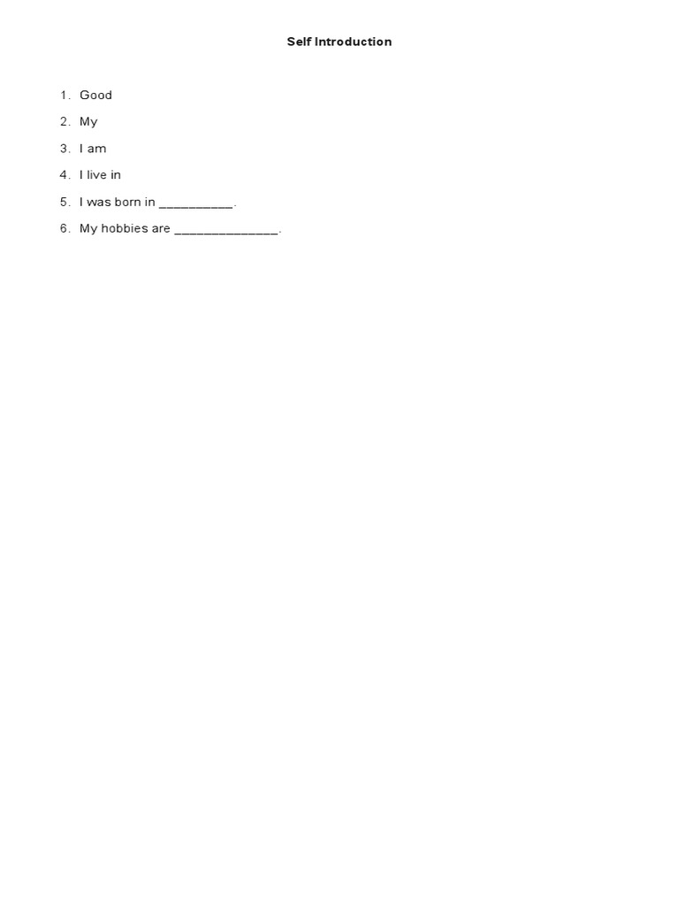 Self Introduction Template | PDF
