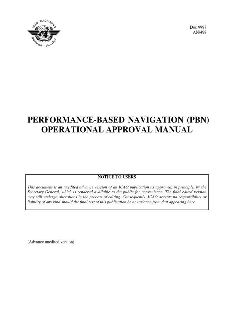 PBN Operational Approval Manual | PDF | Aviation | Aerospace