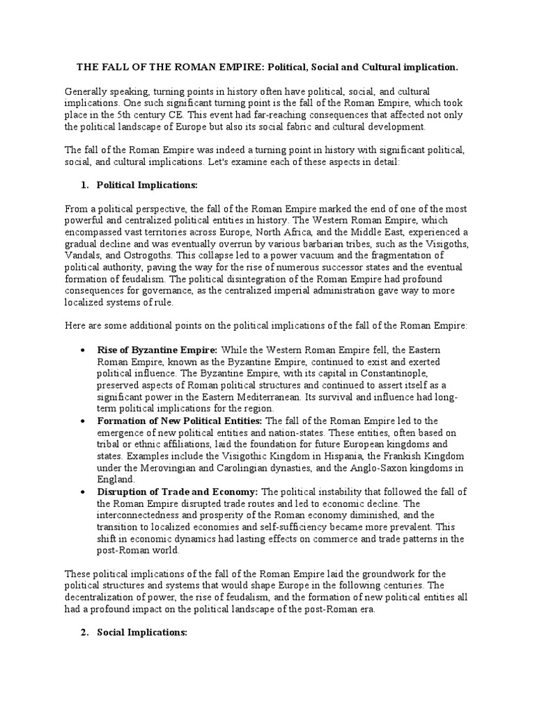 The Fall of The Roman Empire PDF Roman Empire Byzantine Empire