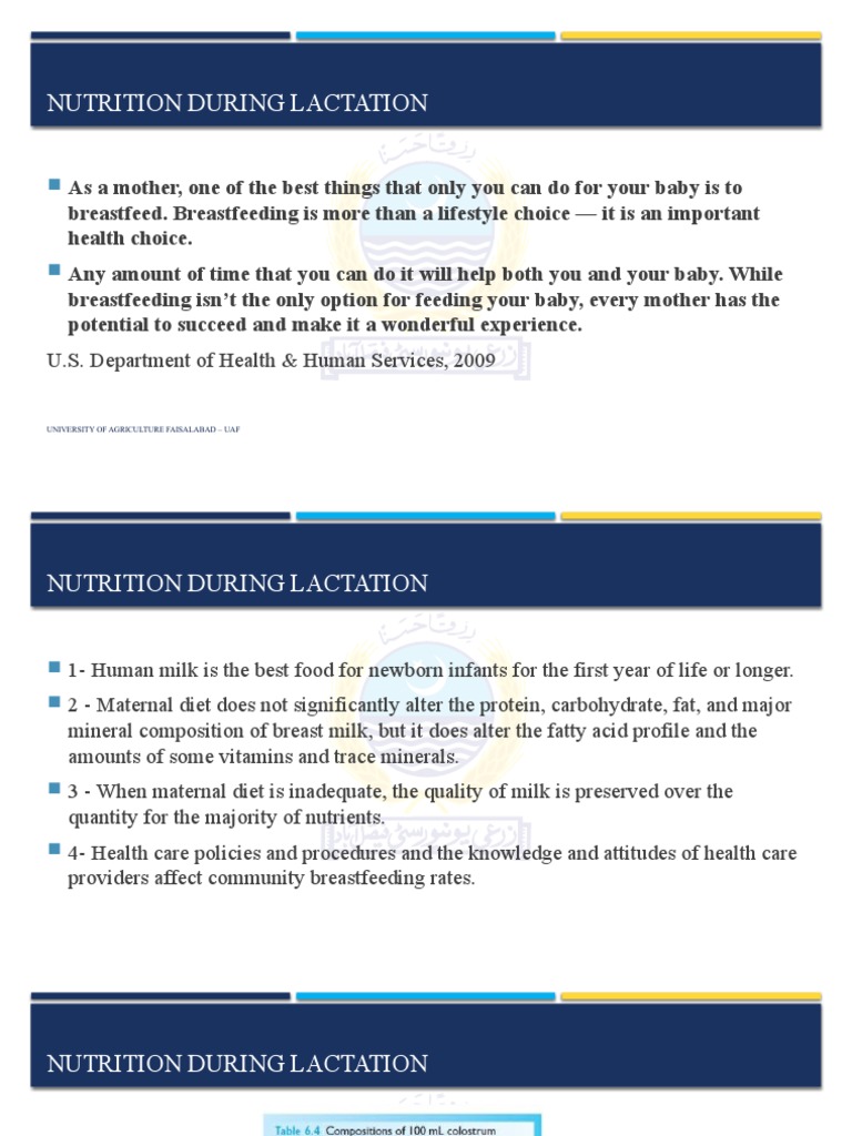 Nutrition Guidelines for Lactating Mothers | PDF | Breast Milk ...