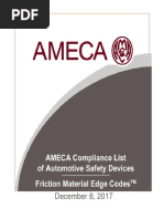 AMECA List of VESC V 3 Brake Friction Material Edge Codes December 8 2017