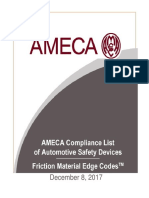 AMECA List of VESC V 3 Brake Friction Material Edge Codes December 8 2017