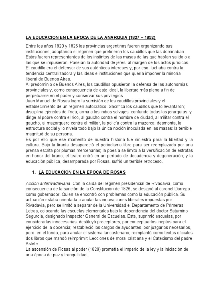 La Epoca De La Anarquia Rosas Pdf Democracia Ideologías Políticas