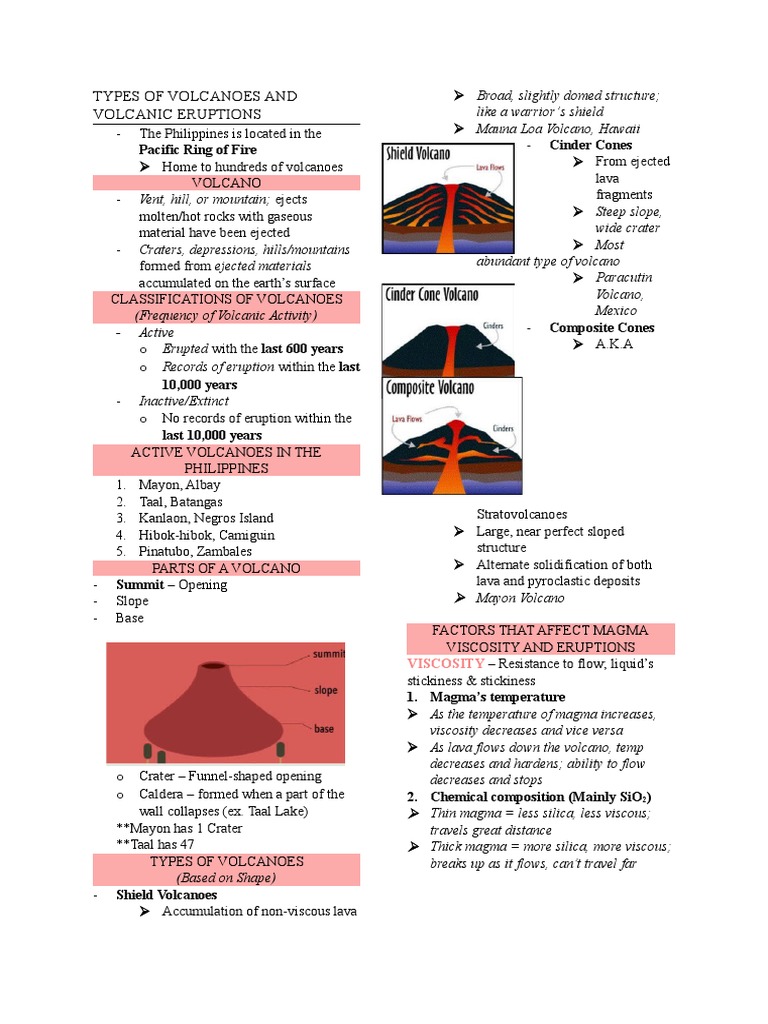 Types of Volcanoes & Eruptions | PDF | Volcano | Types Of Volcanic ...