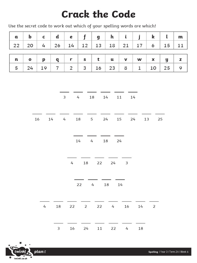 Activity Sheet Crack the Code | PDF | Linguistics | Cognition