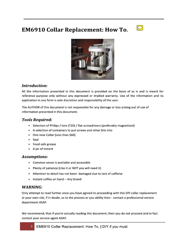 Em6910 Collar Replacement Guide | PDF
