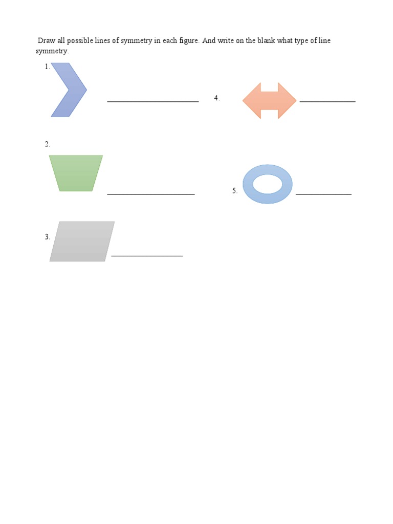 Draw All Possible Lines of Symmetry in Each Figure | PDF