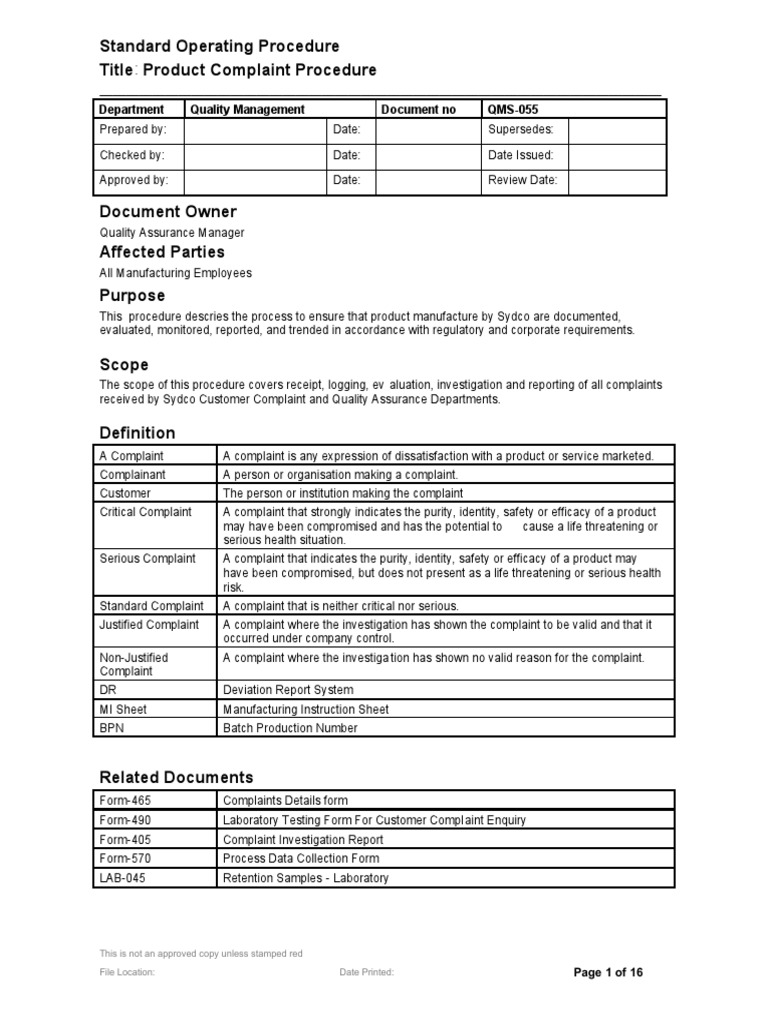 QMS 055 Sample | Download Free PDF | Quality Assurance | Business
