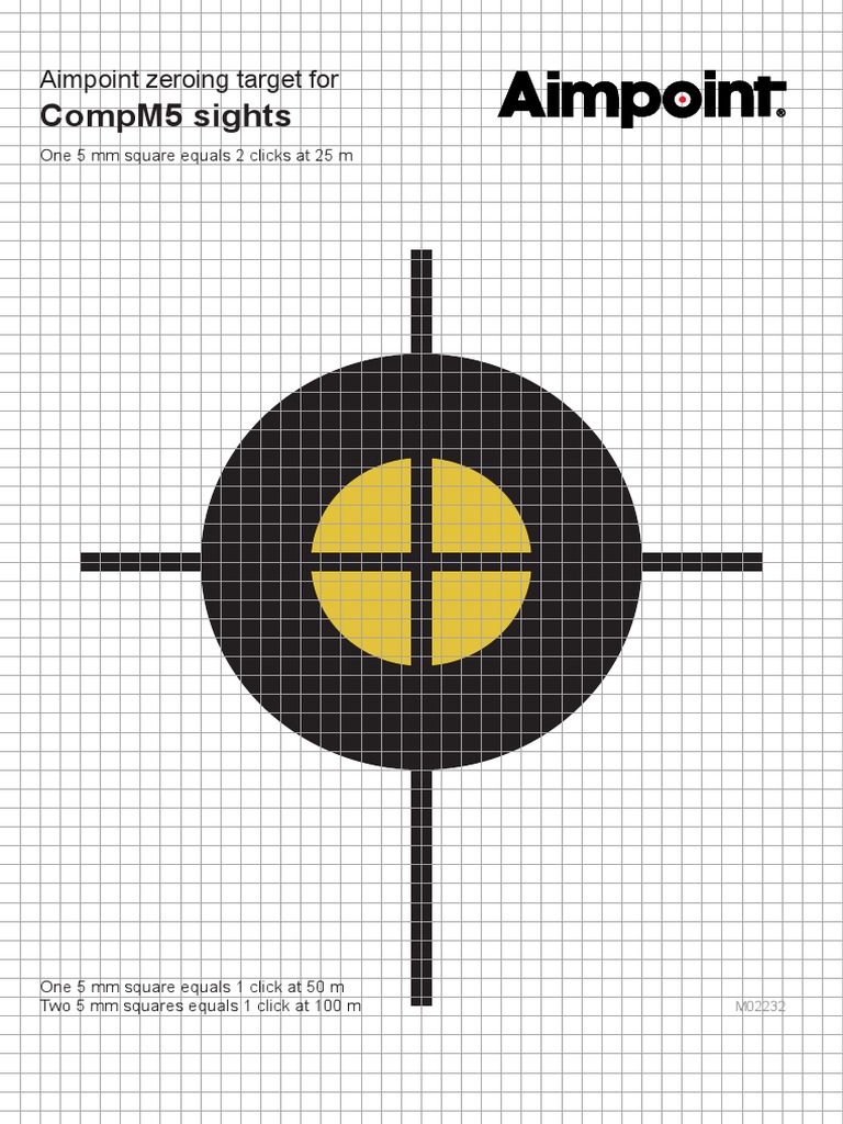 Aimpoint ZeroingTarget CompM5 M02232 A4 PDF