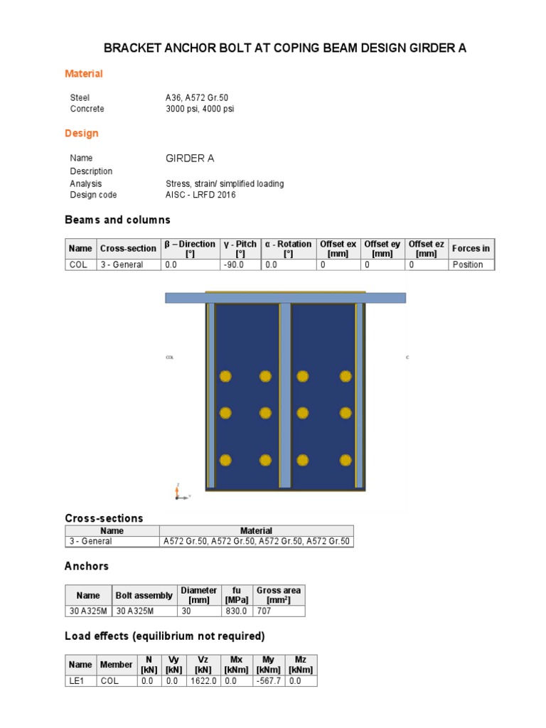 Design of Anchor Bolt | PDF | Deformation (Engineering) | Stress ...