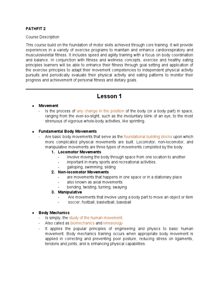 Pathfit 2 Reviewer Pdf Foot Physical Fitness