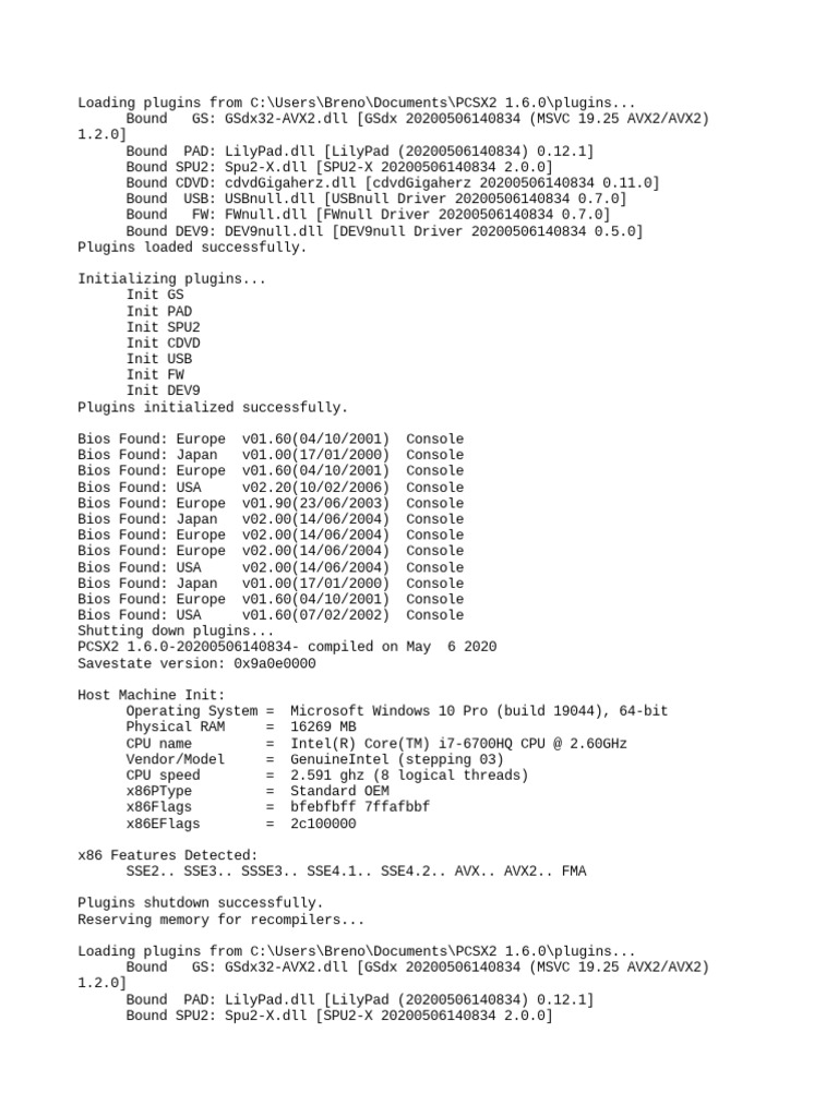 Emu Log | PDF | Booting | Bios