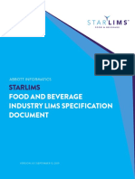 Food and Bev Lims Spec Document