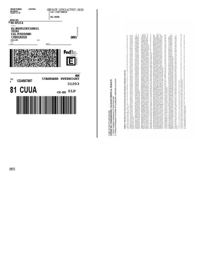 Fedex 772438885622 | PDF