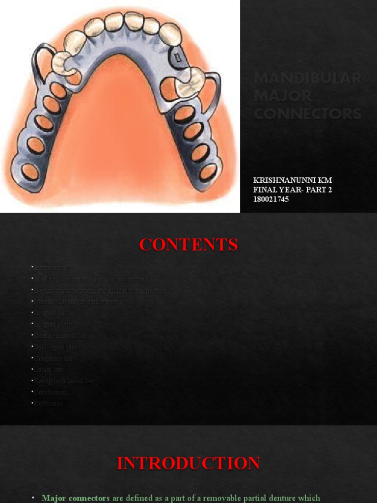 Mandibular Major Connectors Overview | PDF | Dentistry | Mouth