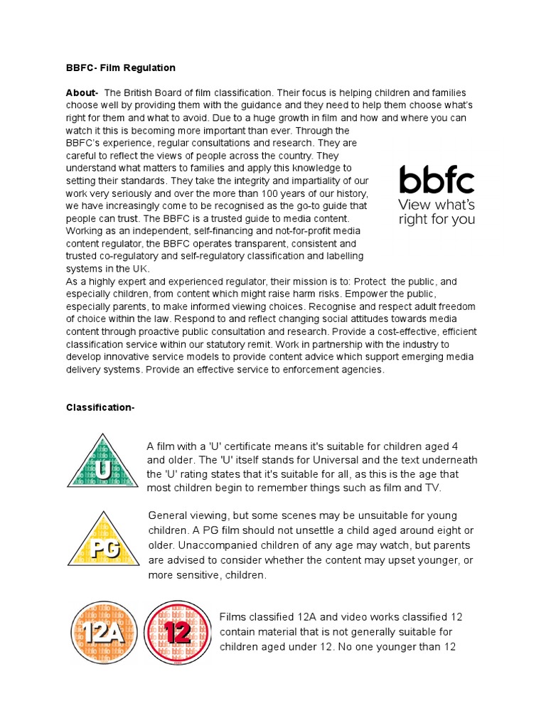 BBFC Film Regulation PDF Public Sphere Social Institutions