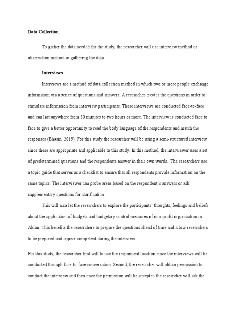 Data Collection Pdf Interview Data