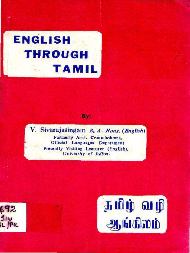 LEARN TAMIL THROUGH ENGLISH BOOK PDF visual data 2