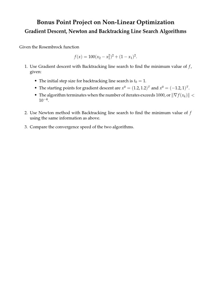 Non-Linear Optimization: Algorithms Comparison | PDF | Teaching Methods ...