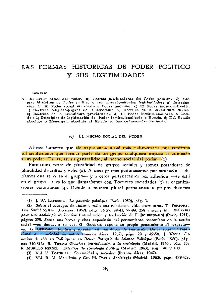 Las Formas Historicas de Poder Politico | PDF | Sociedad | Divinidad