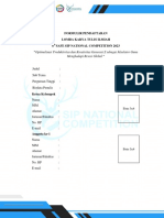 Formulir Pendaftaran 8th SAFE SIP National Competition