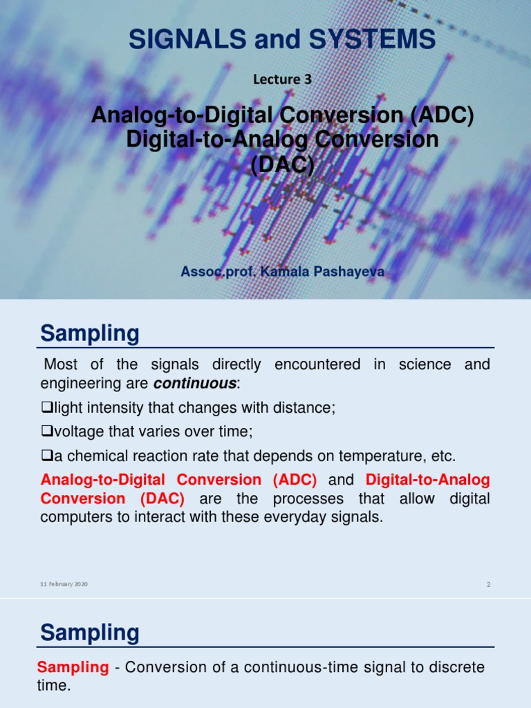 DSP Lecture3 ADC | PDF | Sampling (Signal Processing) | Analog To ...