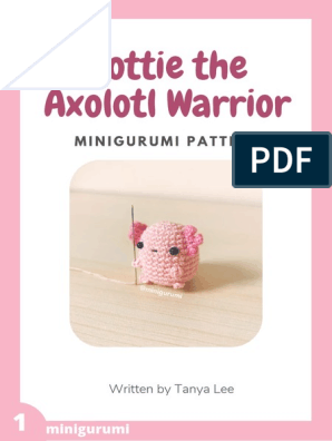 Crochet Axolotl Pattern NO SEW Mini Axolotl Keychain PDF Download