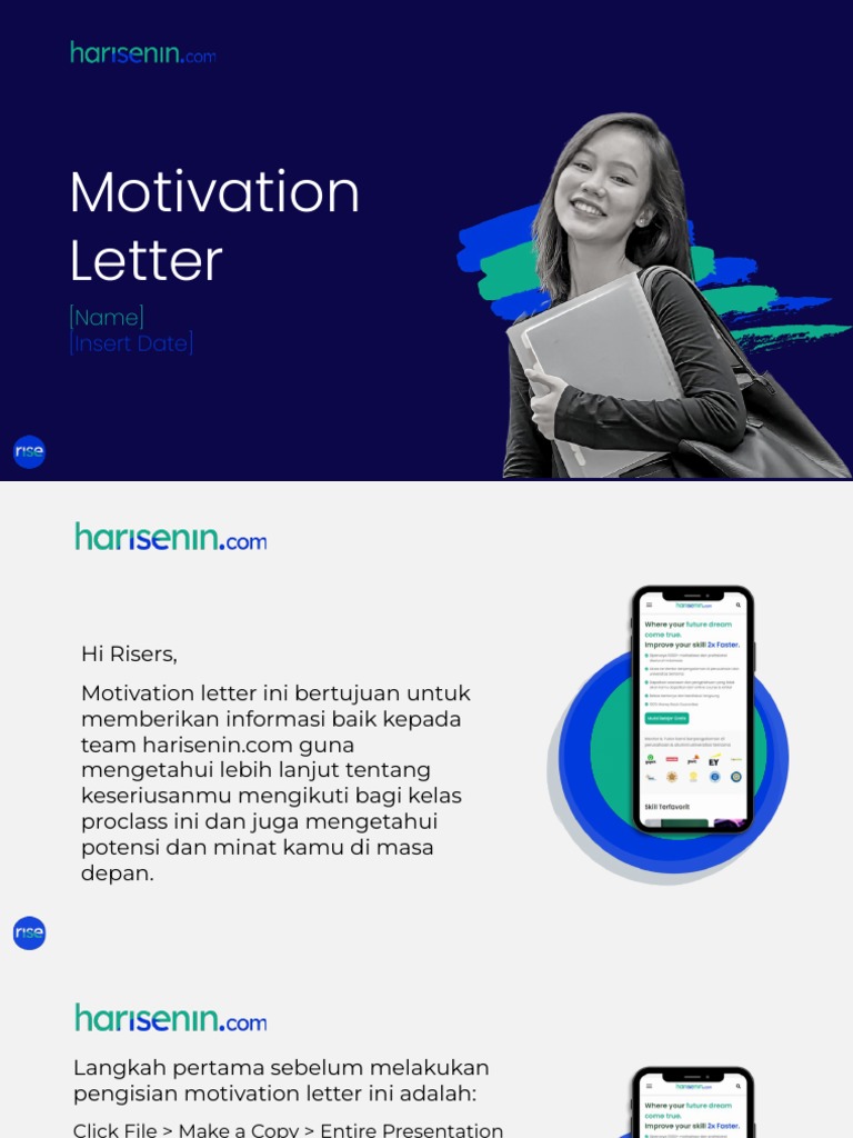 Motivation Letter Template (Salin Slide Ini Dan Jadikan PDF PDF