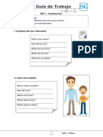 3basico - Guia de Trabajo Ingles - Semana 01