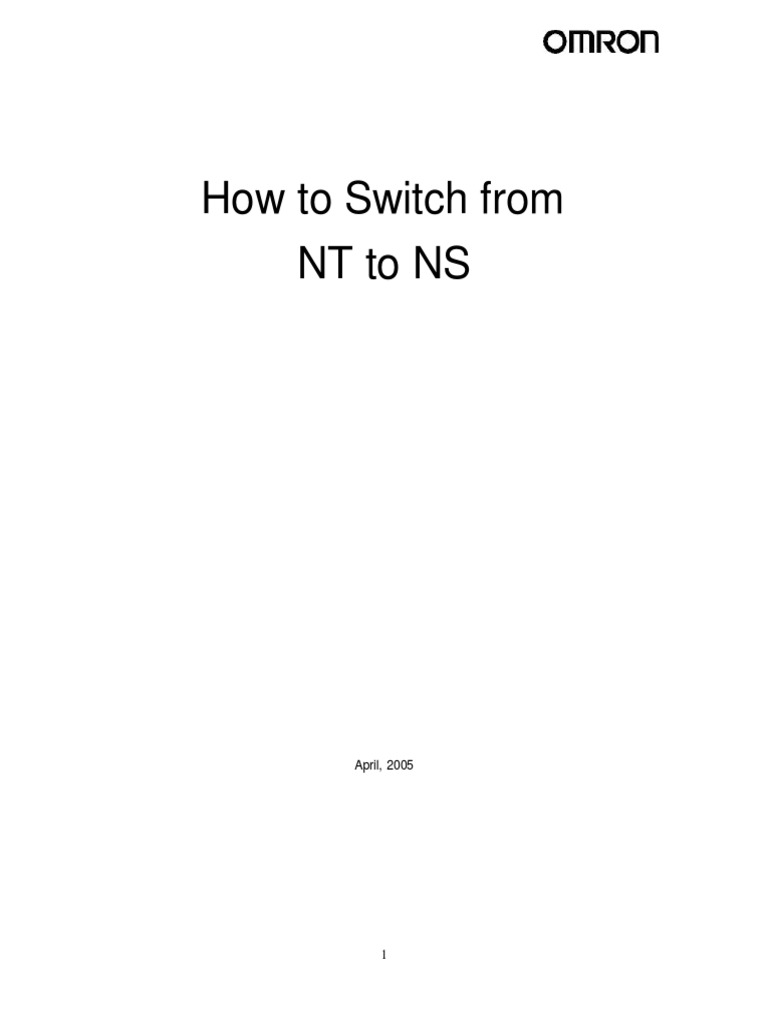 Omron HMI Convert NT Project To NS Instructions PDF Usb Computer File