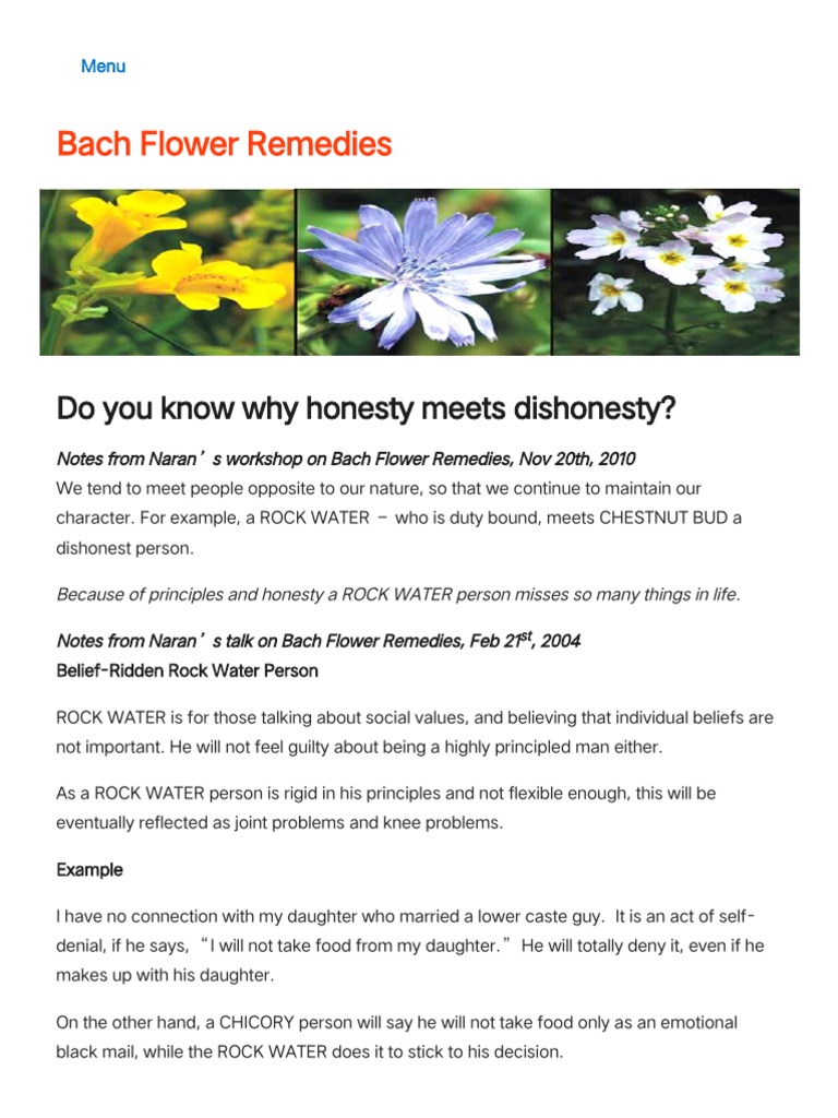 Naran’s _ Bach Flower Remedies PDF Psychological Concepts Psychology