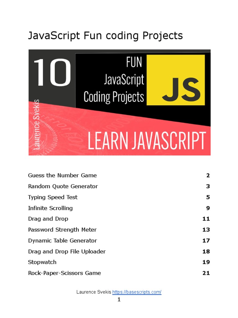 JavaScript Fun Coding Projects | PDF | Html Element | Java Script