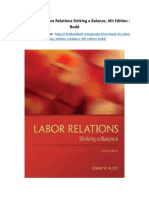 Test Bank For Labor Relations Striking A Balance 4th Edition Budd