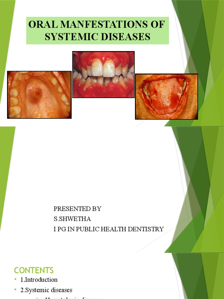 Oral Manifestations of Systemic Diseases | PDF | Periodontology | Vitamin D