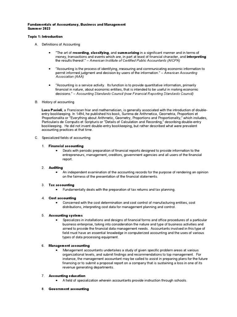 01 Introduction | PDF | Accounting | Going Concern