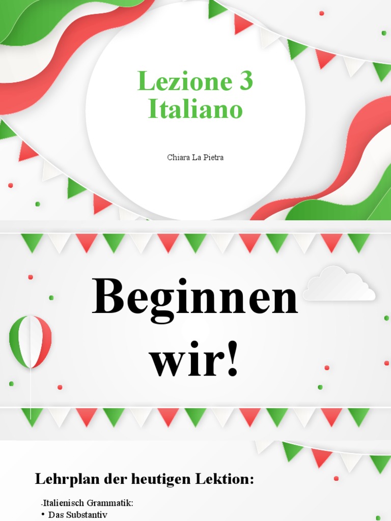 Italian Class 3 | PDF