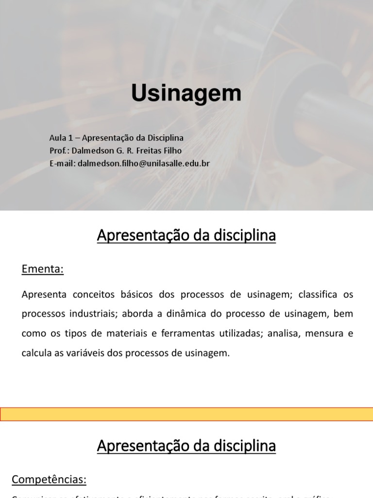 Aula 01 Apresentacao Da Disciplina | Download grátis PDF | Máquinas ...