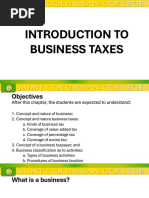 1 Introduction To Business Taxes