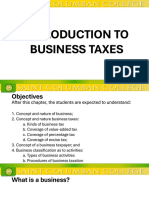 1 Introduction To Business Taxes