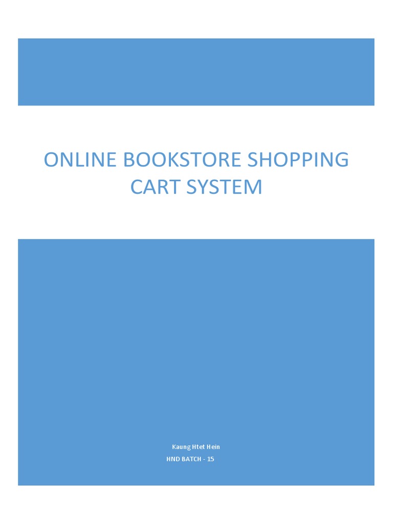 Online Bookstore Shopping Cart System Kaung Htet Hein PDF Online