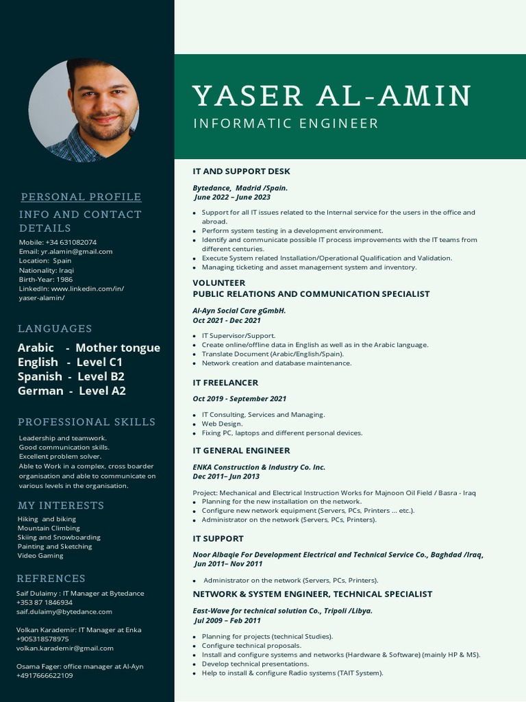 Yaser Alamin CV English June23 W - Ref | PDF | Server (Computing ...