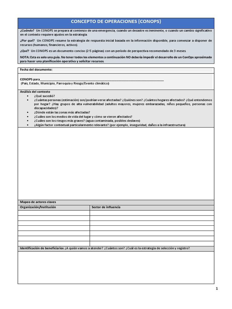 Guía para Elaborar un CONOPS | PDF | Transporte | Logística