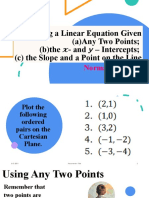 Graphing A Linear Equation Given (A)