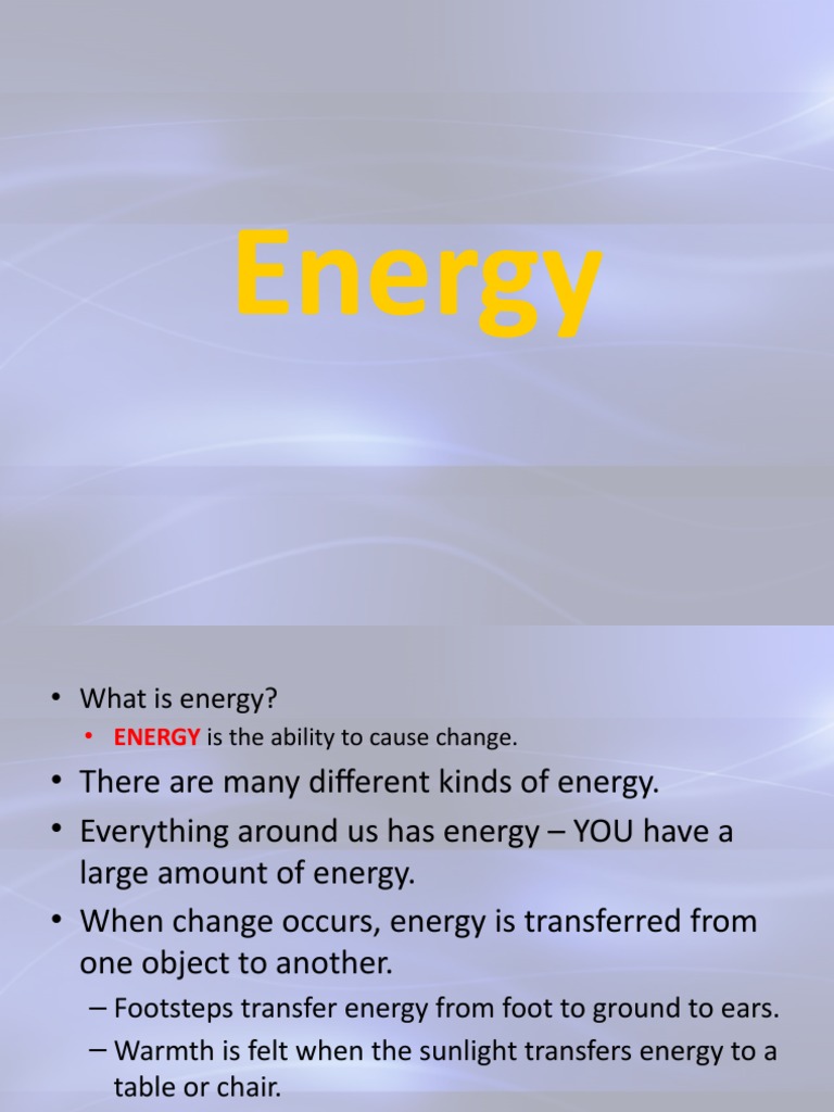 Energy | PDF | Kinetic Energy | Potential Energy