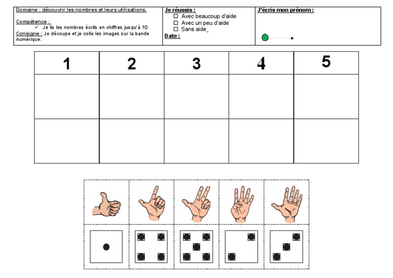 Fiche Numération MS Période 1 | PDF